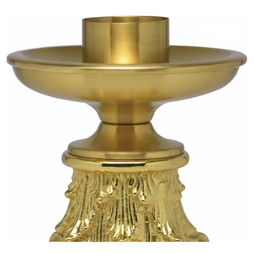 Castiçal de mesa latão dourado base barroca bocal diâm. 40 mm 3