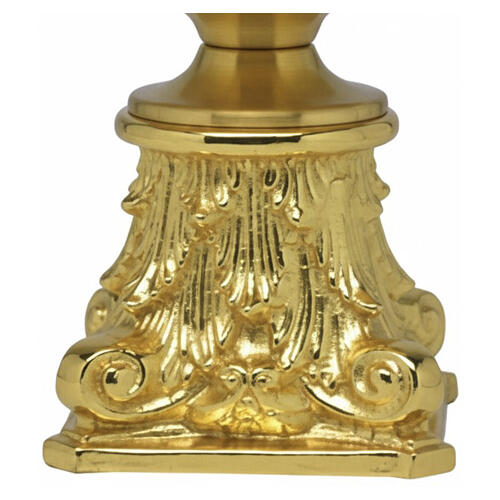 Świecznik z mosiądzu pozłacanego, dekoracja barokowa, średnica 40 mm, h 14 cm 2