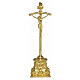 Cruz altar base barroca 32 cm latón dorado s1