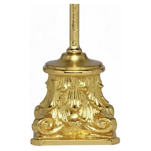 Cruz de altar base barroca 32 cm latão dourado 3