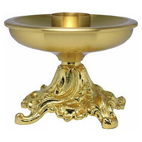 Candelero altar base floral latón dorado diám 40 mm