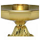 Candeliere altare base fiore ottone dorato diam. 40 mm s3