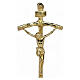Altar cross with floral base, 12 in, gilded brass s2