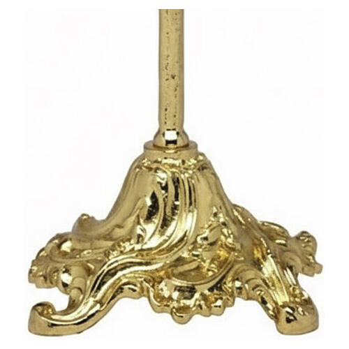 Croix d'autel base florale 30 cm laiton doré 3