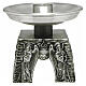Altar candlestick in silver-plated brass with angel base, 6x5x5 in, 1.6-inch socket s1