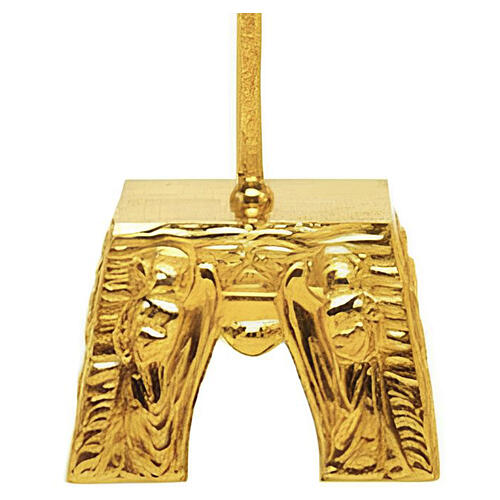 Cruz altar latón dorado base con ángeles 32x12x12 cm 3