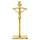 Crucifixo de altar base com anjos latão prateado 32x13x13 cm diâm. 40 mm s2
