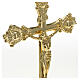 Altar cross with candlestick base, 14 in, gold-plated brass s2