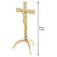 Cruz de altar base tripé estilo ortodoxo 27 cm latão s2