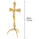 Croce da altare tre piedi finitura oro stile barocco 40 cm ottone s2