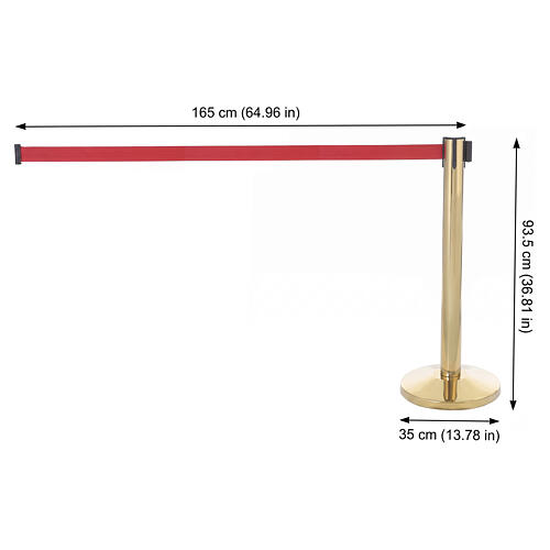 Piantana singola ottone dorato 90 cm nastro avvolgibile  3