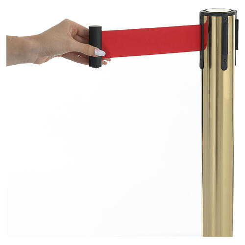Piantana singola ottone dorato 90 cm nastro avvolgibile  4