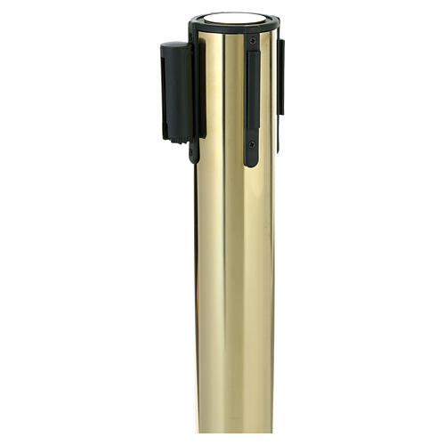 Piantana singola ottone dorato 90 cm nastro avvolgibile  5