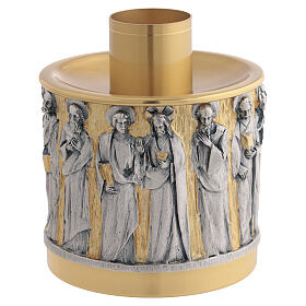 Bicolored Twelve Apostles table candlestick, 11 cm