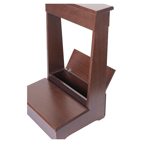 Prie-dieu in walnut finish with drawer, 34x20x18 in 7