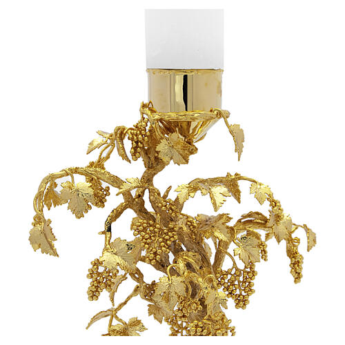 Grape-motif candlestick with gold leaves, Pical Arte Creazioni 3
