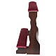Inginocchiatoio per sposi pieghevole in legno con velluto bordeaux 85x120x45 cm s4