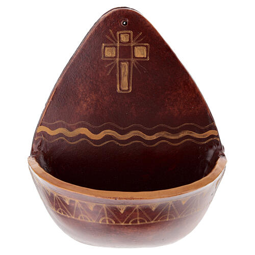 Ceramic waterfont with cross decor 3