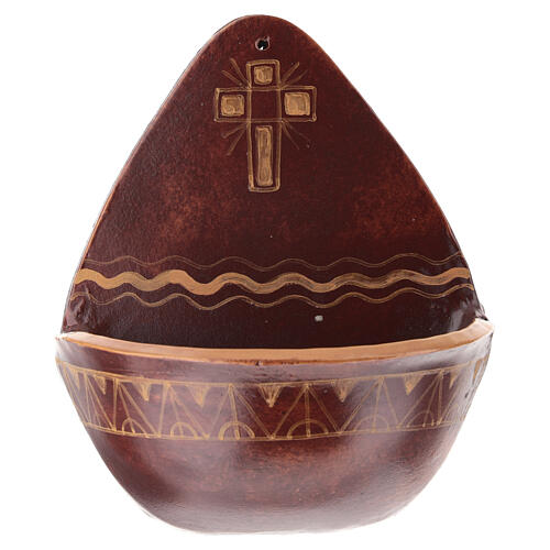 Ceramic waterfont with cross decor 7