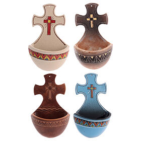 Weihwasserbecken Kreuz Keramik