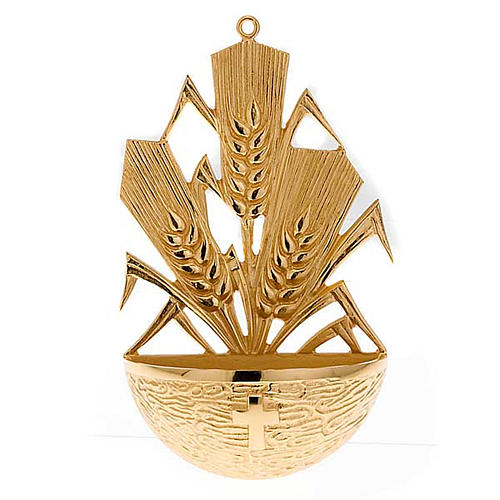 Golden Holy Water font with ears of wheat 1