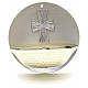 Round silver Holy Water font in silver brass s1