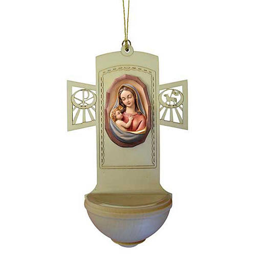 Weihwasserbecken Madonna mit Kind Holz 1