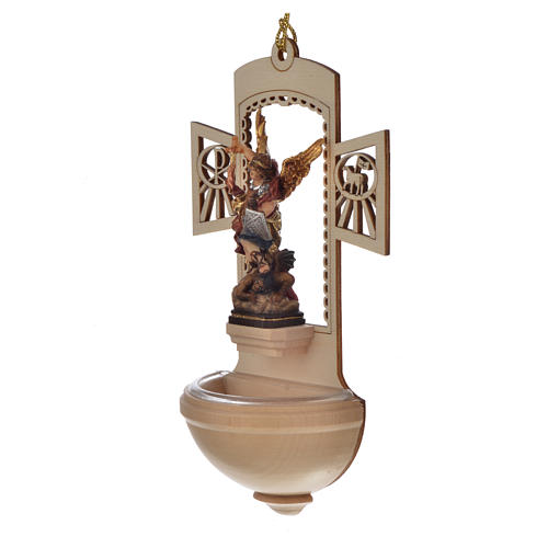 Holy Water font in painted wood, Saint Michael | online sales on ...