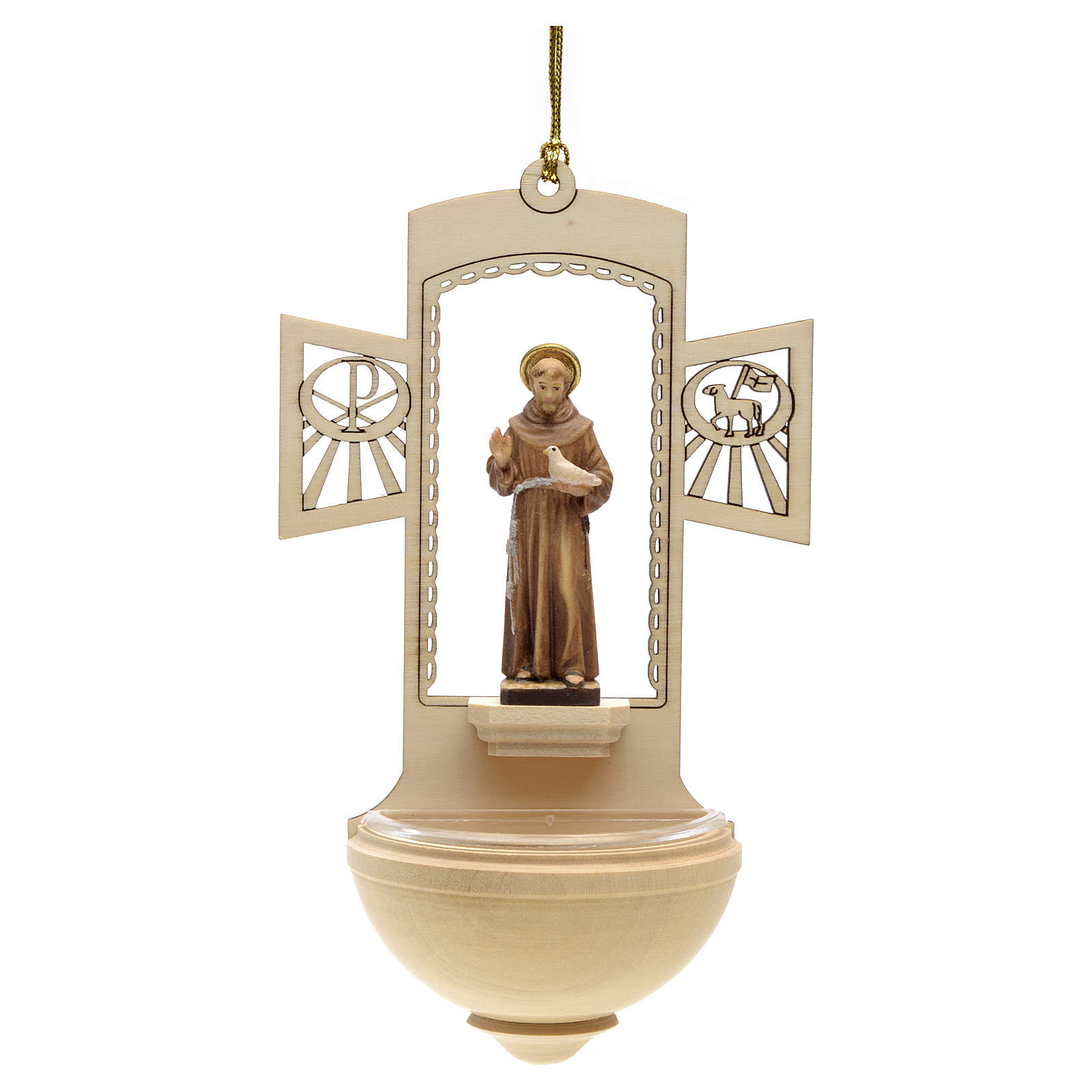 Holy Water font in carved wood, Saint Francis of Assisi | online sales ...