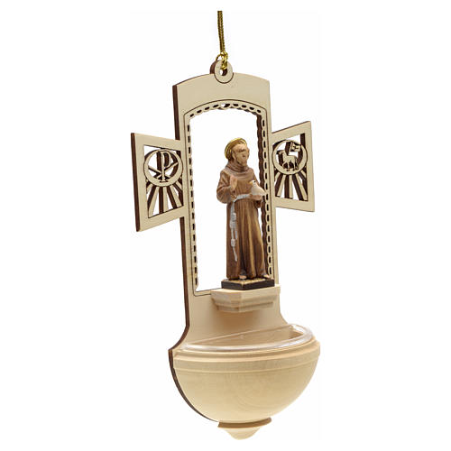 Holy Water font in carved wood, Saint Francis of Assisi | online sales ...