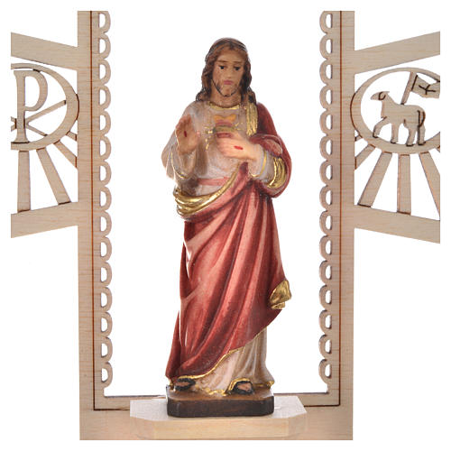 Holy Water font in painted wood, Sacred Heart of Jesus 2