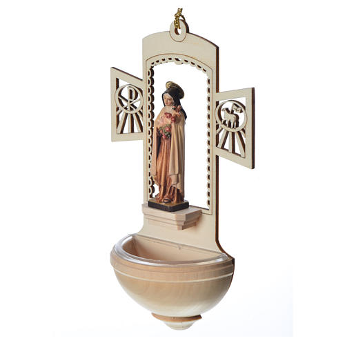 Holy Water font in wood, Saint Thérèse of Lisieux 2