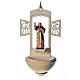 Pila de agua bendita Benedicto XVI madera tallada s1