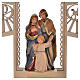 Holy Water font in wood, Holy Family and Jesus standing s2