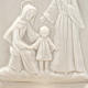 Acquasantiera porcellana bianca Sacra Famiglia s2
