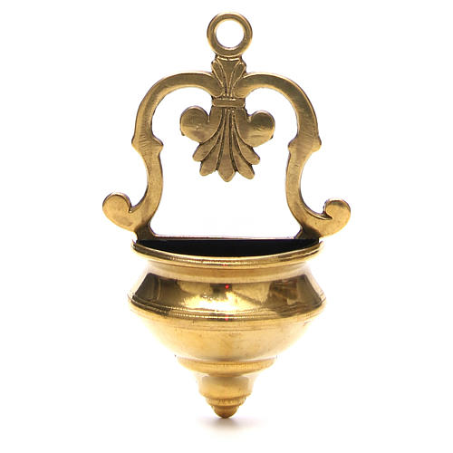 Holy water font in gold-plated brass 1