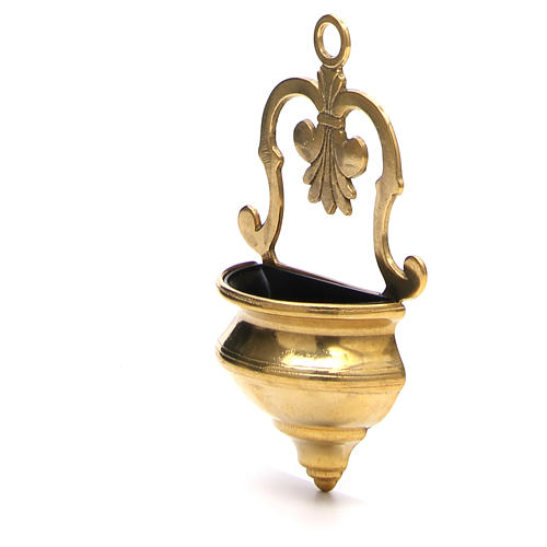 Holy water font in gold-plated brass 2