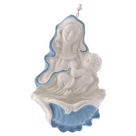 Holy water font, Virgin with Child, Deruta ceramic, 10x5x5 cm
