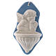 Kropielnica aniołek biały, tło błękitne, ceramika z Deruty 10x5x5 cm s1