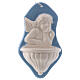 Stoup with angel bust on blue background in Deruta ceramic 14x8x4 cm s1