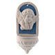 Putto with blue details holy water font made in Deruta 6.5 in s1