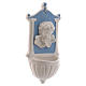 Bénitier ange fond bleu colonnes latérales 15x10x5 cm céramique Deruta s2