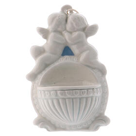 Kropielnica z aniołami 10 cm, ceramika Deruta