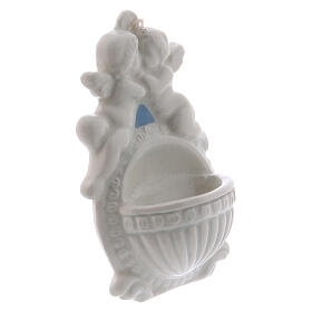 Kropielnica z aniołami 10 cm, ceramika Deruta