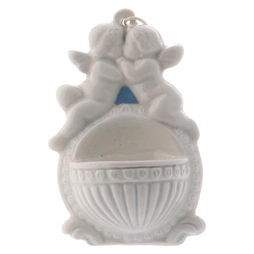 Kropielnica z aniołami 10 cm, ceramika Deruta 1