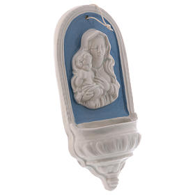 Acquasantiera Madonna con bambino 18 cm ceramica Deruta