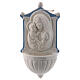 Weihwasserbecken aus Deruta Keramik mit Madonna, Jesuskind und himmelblauen Details, 16 cm s1