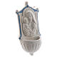 Holy water stoup with Virgin Mary and Baby Jesus with sky blue details 16 cm in ceramic made in Deruta s2