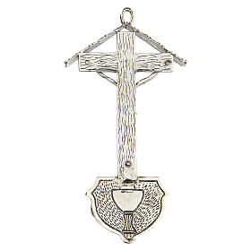 Holy water font cross with beams in 800 silver