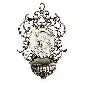 800 silver holy water font with Virgin Mary